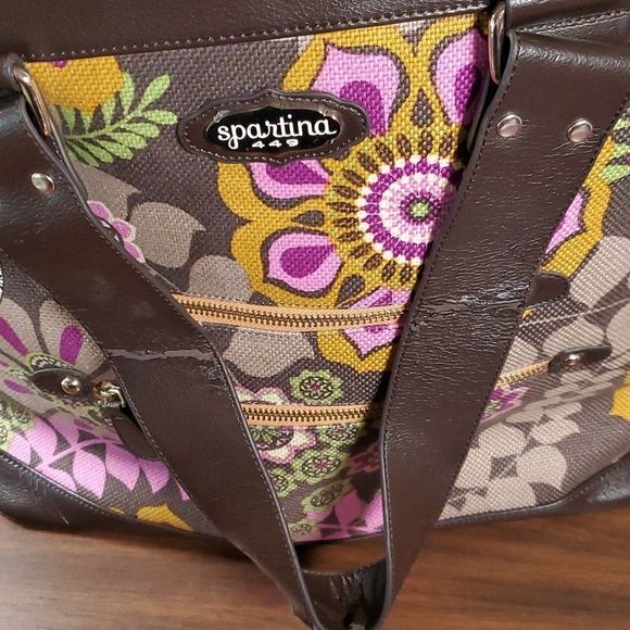 Spartina 449 Daufuskie‎ Island Maggie Large Linen Zippered Tote Bag Purse - Picture 9 of 11